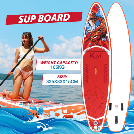 FunWater Plenblovebla Staranta Padelbreto Surftabulo SUP Kompleta Padelbreto Akcesoraĵoj Alĝustigebla Padelpumpilo ISUP Vojaĝa Dorsosako Kondukŝnuro Akvorezista Sako Plenkreskula Padelbreto